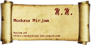 Moduna Mirjam névjegykártya